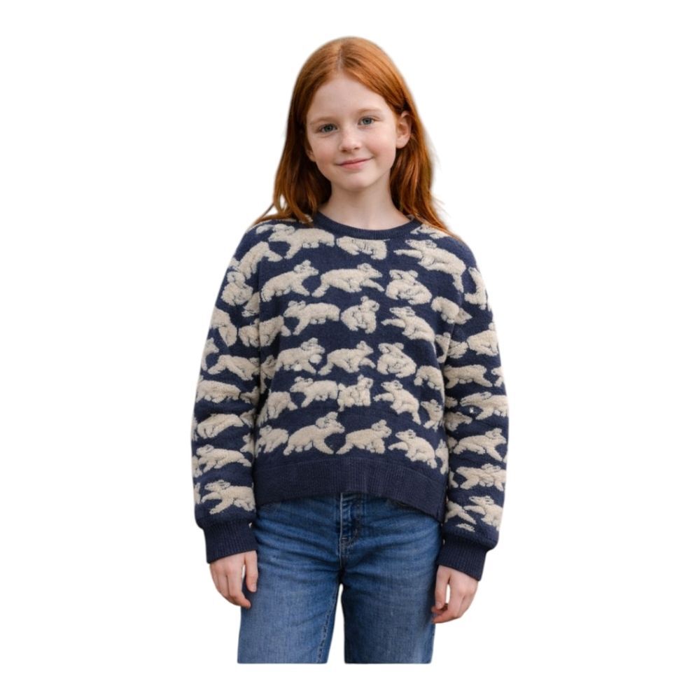 Hysport Charcoal Gray Koala Bear Wool Sweater Australia Down under girls size 14